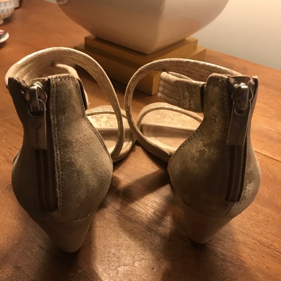 Isola gold suede wedge sandals - Picture 3 of 5